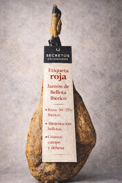 Jamón Ibérico de Bellota 50% raza ibérica (etiqueta roja) – Dehesa Extremeña
