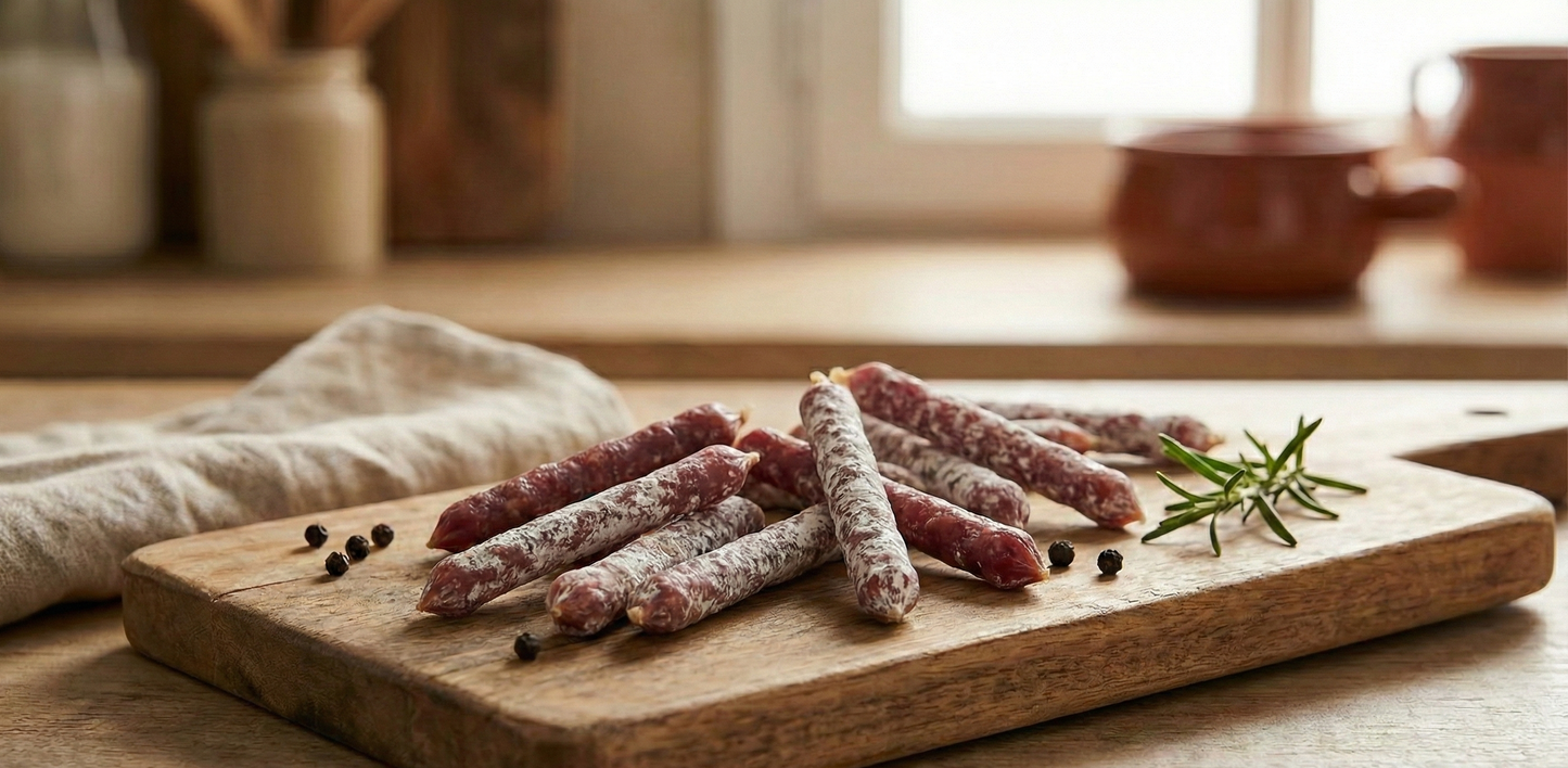 Snacks de Fuet ibérico de bellota (lápices / bellotitas)