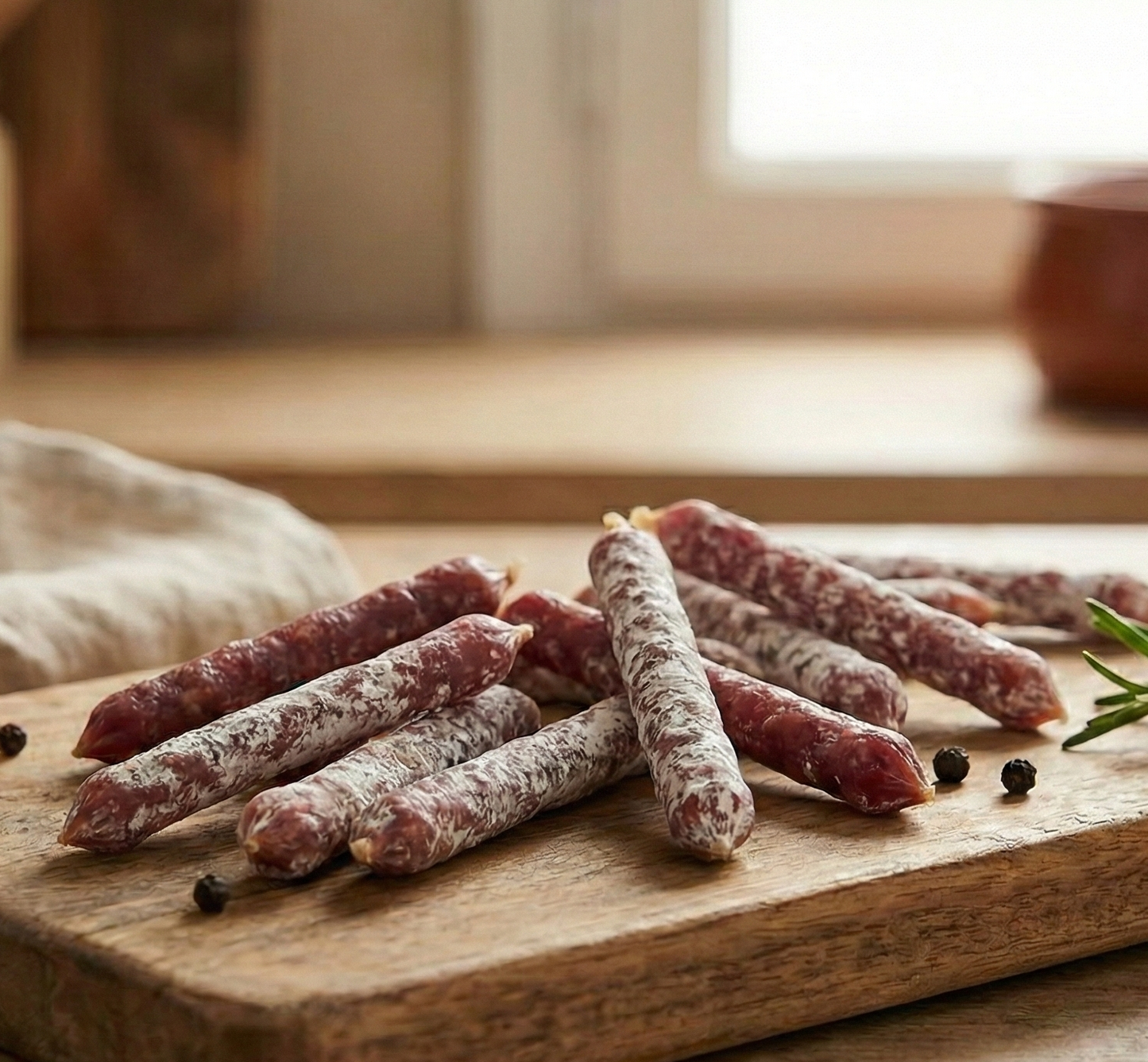 Snacks de Fuet ibérico de bellota (lápices / bellotitas)